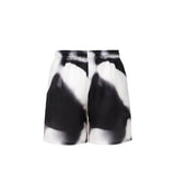 White printed silk shorts