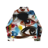 Eye artwork pattern denim jacket
