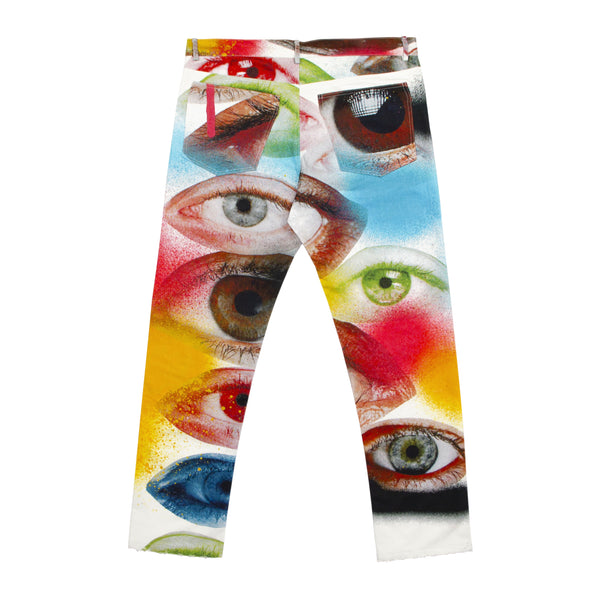 Eye artwork pattern jeans