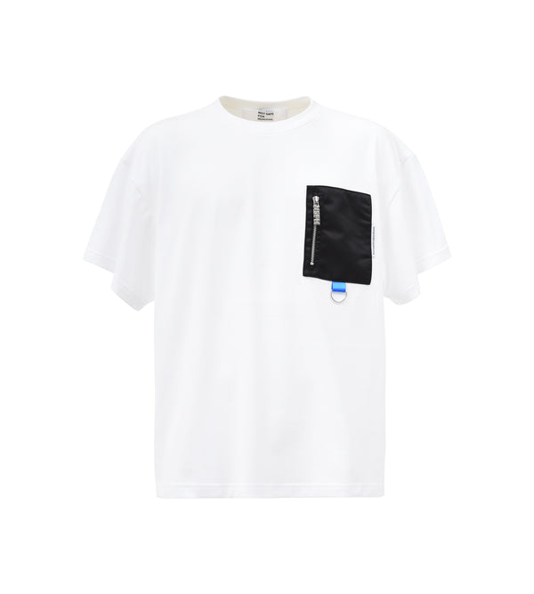 White nylon pocket t-shirt