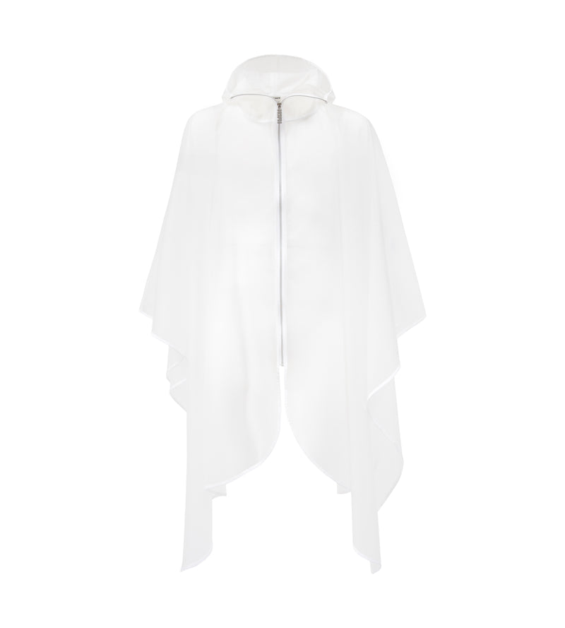 Transparent matt white cloak