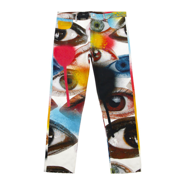 Eye artwork pattern jeans